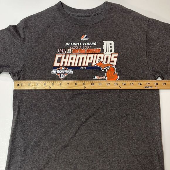 Majestic Vintage Detroit Tigers Baseball Youth Short Sleeve Tee Sz L - Picture 5 of 6
